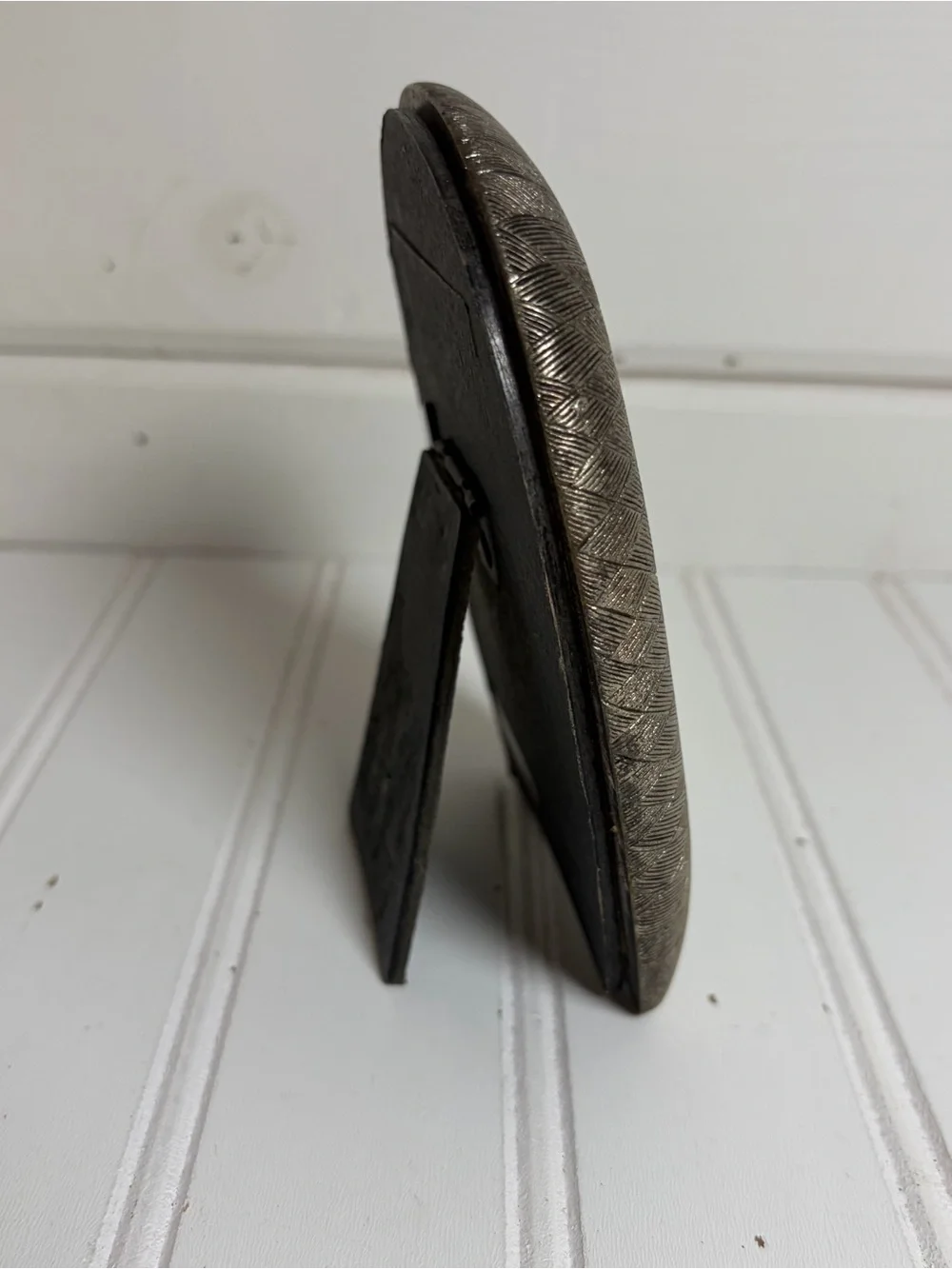 Vintage Silvertone Textured Metal Arched Picture Frame | 90s Frame